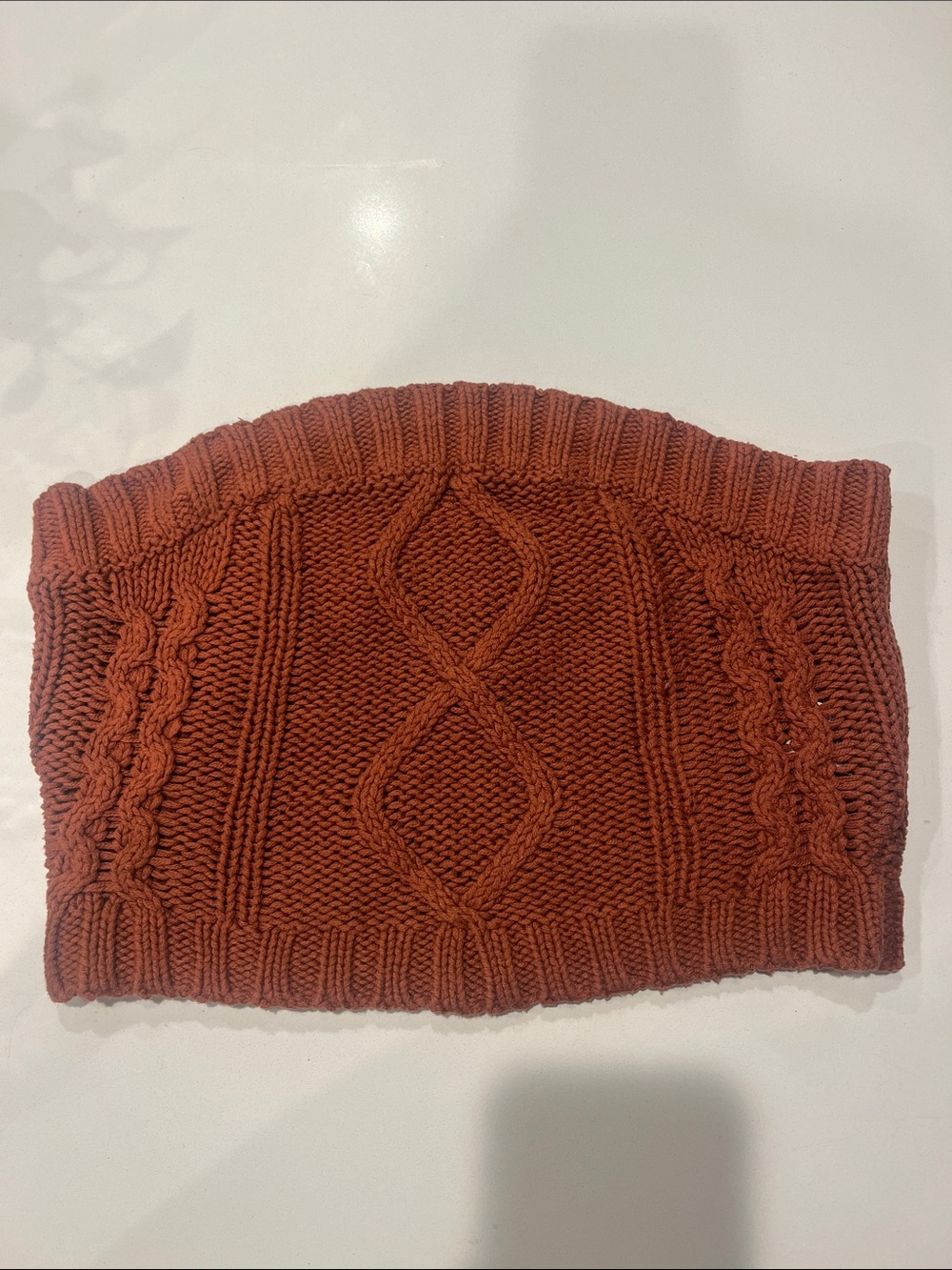 Aeropostale Rust Orange Cable Knit Crop Tube Top